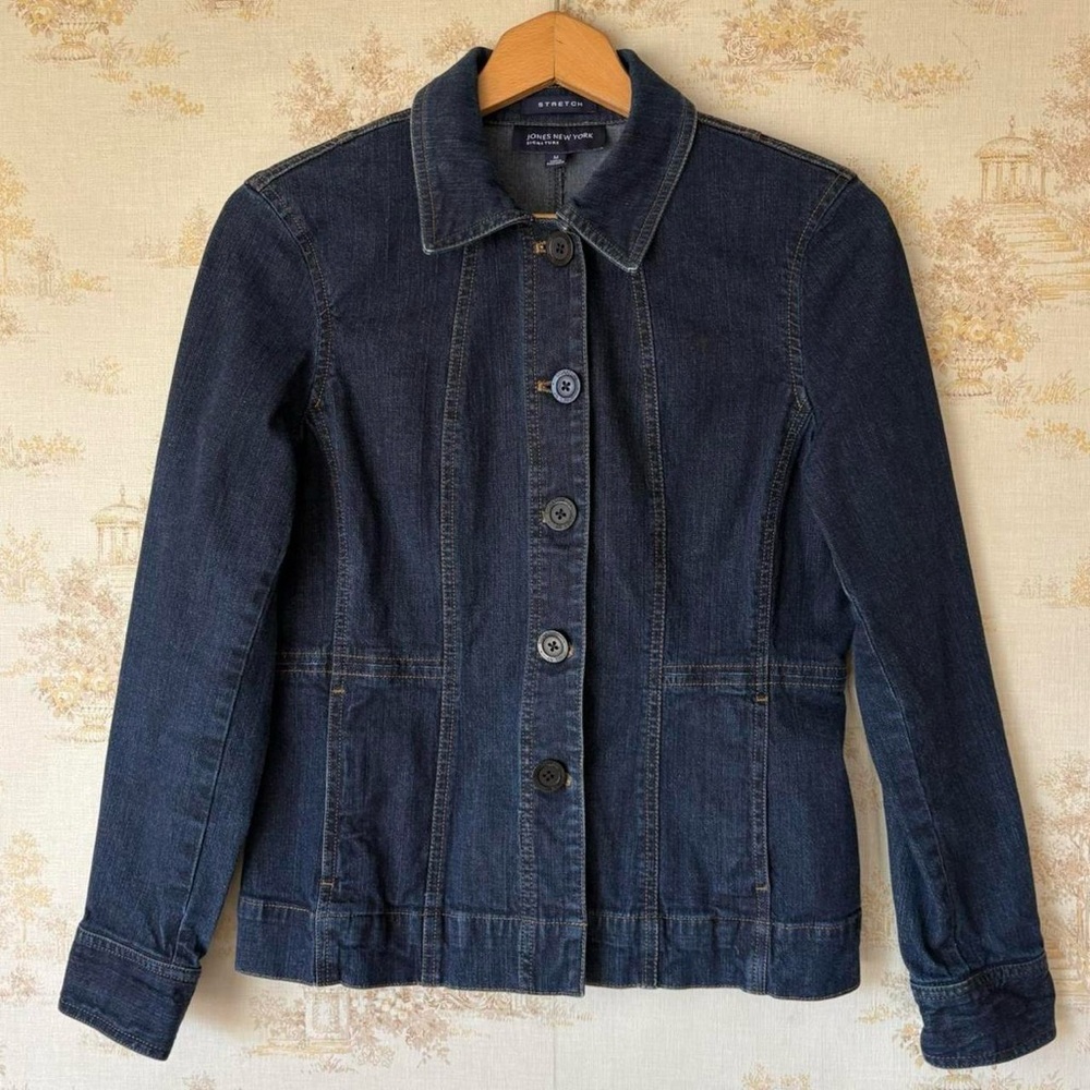 Jones New York Dark Blue Denim Jean Jacket